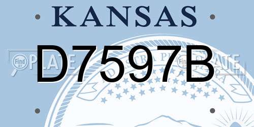 D7597B Kansas License Plate