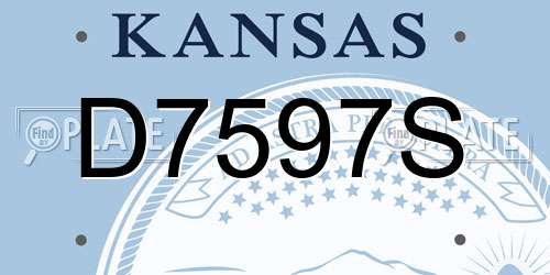 D7597S Kansas License Plate