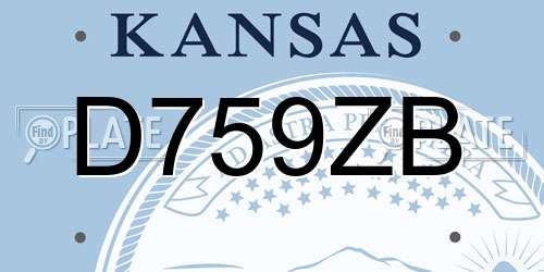 D759ZB Kansas License Plate