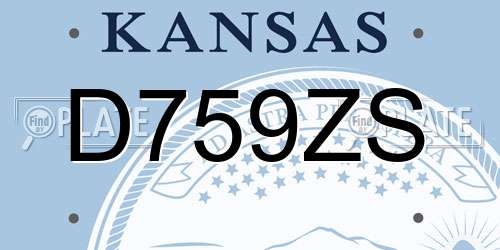 D759ZS Kansas License Plate