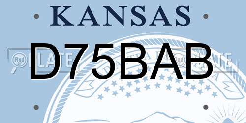 D75BAB Kansas License Plate