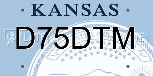 D75DTM Kansas License Plate
