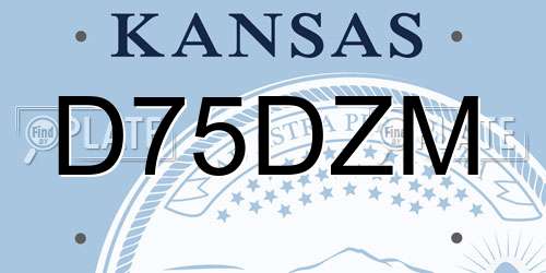 D75DZM Kansas License Plate