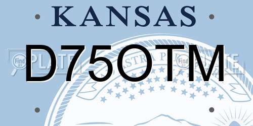 D75OTM Kansas License Plate