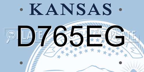 D765EG Kansas License Plate