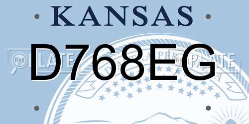 D768EG Kansas License Plate