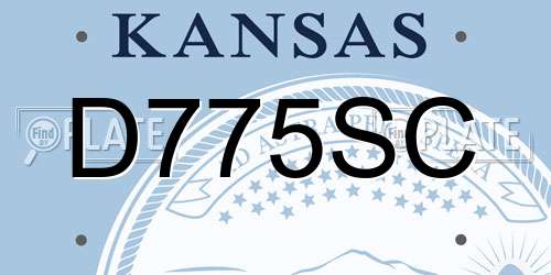 D775SC Kansas License Plate