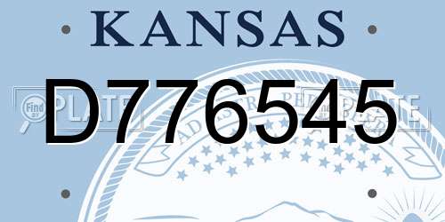 D776545 Kansas License Plate