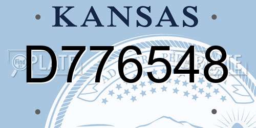 D776548 Kansas License Plate