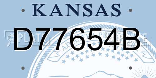 D77654B Kansas License Plate