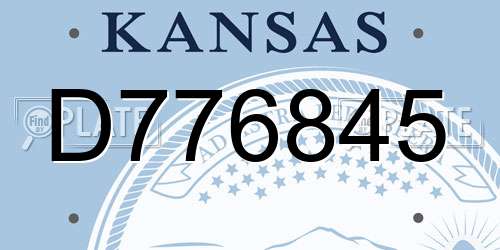 D776845 Kansas License Plate