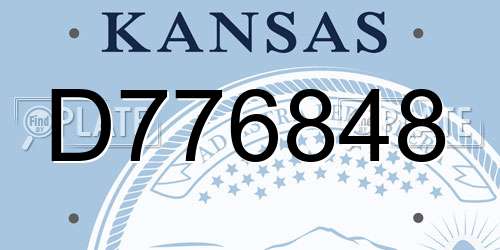 D776848 Kansas License Plate