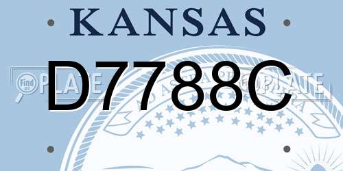 D7788C Kansas License Plate
