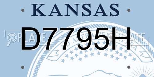D7795H Kansas License Plate