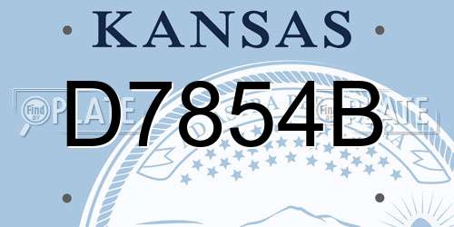 D7854B Kansas License Plate
