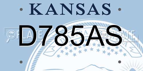 D785AS Kansas License Plate