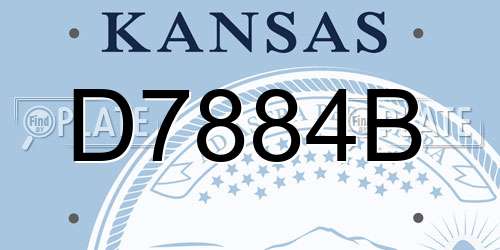 D7884B Kansas License Plate