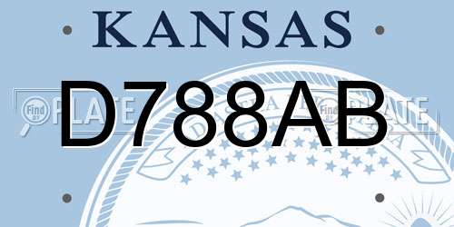 D788AB Kansas License Plate