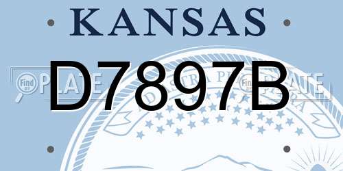 D7897B Kansas License Plate
