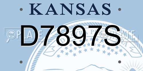 D7897S Kansas License Plate