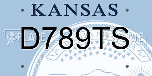 D789TS Kansas License Plate