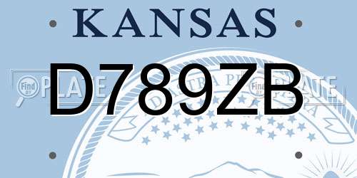 D789ZB Kansas License Plate