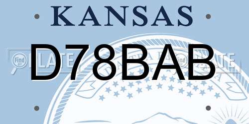 D78BAB Kansas License Plate