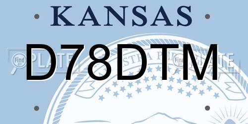 D78DTM Kansas License Plate