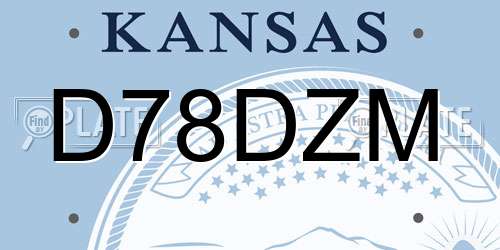 D78DZM Kansas License Plate