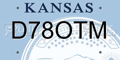 D78OTM Kansas License Plate