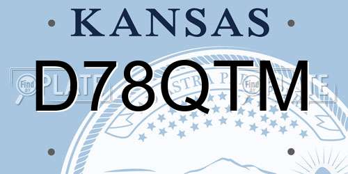 D78QTM Kansas License Plate