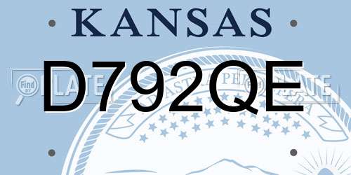 D792QE Kansas License Plate