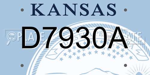 D7930A Kansas License Plate