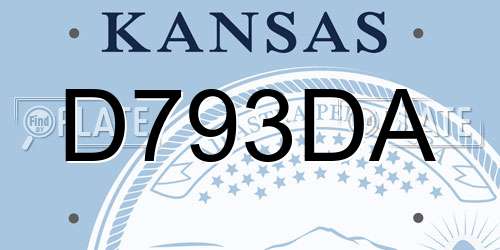 D793DA Kansas License Plate