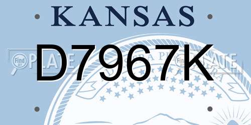 D7967K Kansas License Plate