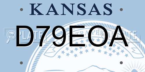 D79EOA Kansas License Plate