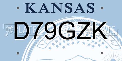 D79GZK Kansas License Plate