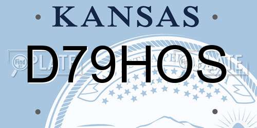 D79HOS Kansas License Plate
