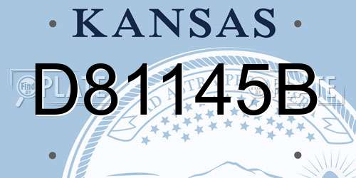 D81145B Kansas License Plate