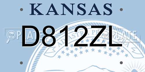 D812ZL Kansas License Plate