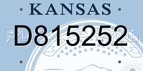 D815252 Kansas License Plate