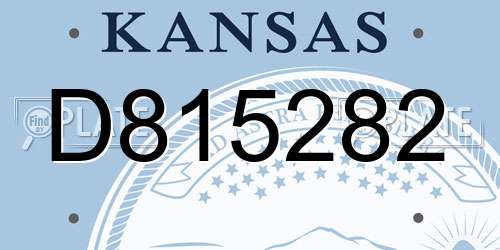 D815282 Kansas License Plate
