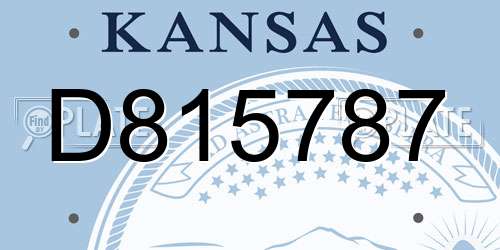 D815787 Kansas License Plate
