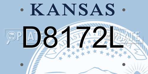 D8172L Kansas License Plate