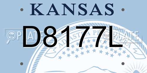 D8177L Kansas License Plate