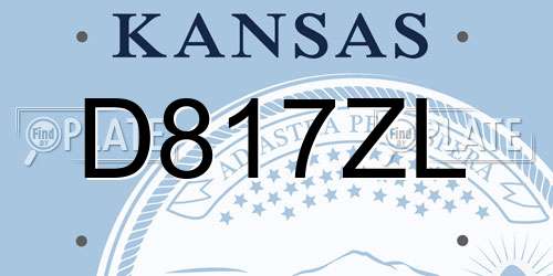 D817ZL Kansas License Plate