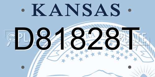 D81828T Kansas License Plate