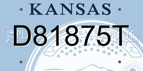 D81875T Kansas License Plate