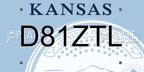 D81ZTL Kansas License Plate