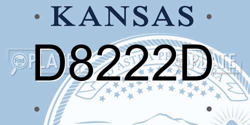 D8222D Kansas License Plate
